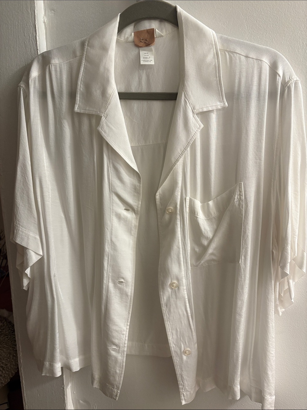ZARA Silk/Sating Camp Collar Shirt